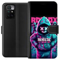 Miniatyrbilde 1 av 3: Kompatibelt Lommeboketui til Xiaomi Redmi 10 Roblox Hoodie Legend Mystisk Roblox-figur i blå hettegenser med futuristisk neonlys