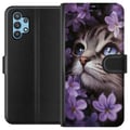 Miniatyrbillede 1 af 3: Kompatibel Tegnebogsetui til Samsung Galaxy A32 5G Kat og blomster
