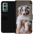 Miniatyrbilde 1 av 3: Kompatibelt Lommeboketui til OnePlus 9 Pro Søt valp med blå øyne og fluffy pels – perfekt for hundeelskere som ønsker et sjarmerende og moderne motiv