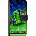 Miniatyrbillede 3 af 3: Kompatibel Tegnebogsetui til Samsung Galaxy S9+ Minecraft Creeper mobilskal i klassisk grön pixelstil