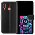 Miniatyrbillede 1 af 2: Kompatibel Tegnebogsetui til Samsung Galaxy A20e Neon Roblox-hættetrøje med coolt gamingmotiv, lysende farver og futuristisk look