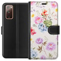 Miniatyrbild 1 av 3: Kompatibelt Plånboksfodral till Samsung Galaxy S20 FE Blommigt mönster med handmålade blommor, fjärilar och insekter i romantisk skandinavisk stil, d