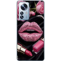 Pikkukuva 1 / 3: Yhteensopiva Puhelinkuori Xiaomi 12 Pro vaaleanpunainen glitter huulet meikki timantit ruusut kynsilakka muoti glamour kauneus juliste vaaleanpunaise