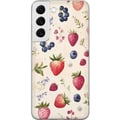 Pikkukuva 1 / 3: Yhteensopiva Puhelinkuori Samsung Galaxy S22 5G Kesäinen marjakuvio mansikoilla, mustikoilla ja akvarellikukilla – trendikäs ja raikas design, joka s