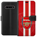 Miniatyrbild 1 av 3: Kompatibelt Plånboksfodral till Samsung Galaxy S10+ Arsenal logga med rödvit bakgrund klassisk fotballdesign för klubbens riktiga fans