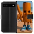 Pikkukuva 1 / 3: Yhteensopiva Lompakkokotelo Google Pixel 6a Italian Brainrot rantamotiivi – Puuhahmo, jolla on siniset kengät ja baseballmaila – juliste
