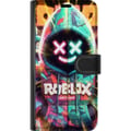 Pikkukuva 3 / 3: Yhteensopiva Lompakkokotelo Xiaomi 12 Pro Neonvärinen Roblox-henkinen hupparihahmo, jossa on hohtavia tehosteita ja energinen tausta, voimakas peliai