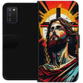 Miniatyrbilde 1 av 2: Kompatibelt Lommeboketui til Samsung Galaxy A03s Jesus & Kort - religiøst motiv med dyp symbolikk