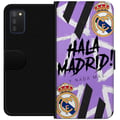 Miniatyrbilde 1 av 2: Kompatibelt Lommeboketui til Samsung Galaxy A03s Lilla Hala Madrid-design med klubbemblem og kraftfull sportsgrafikk, perfekt for fotballfans som els