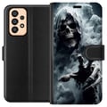 Miniatyrbild 1 av 3: Kompatibelt Plånboksfodral till Samsung Galaxy A33 5G Death Grim Reaper poster dödskalle skull horror skräck mörk spöke ghost scary dimma dark design
