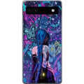 Pikkukuva 1 / 3: Yhteensopiva Puhelinkuori Google Pixel 6a Värikäs graffiti-illustrasjon, jossa on sinihiuksinen hahmo urbaanissa neon-tyylissä ja luovaa energiaa