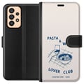 Pikkukuva 1 / 3: Yhteensopiva Lompakkokotelo Samsung Galaxy A33 5G Pasta, viini ja arjen romantiikkaa graafisessa tyylissä