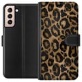 Miniatyrbild 1 av 3: Kompatibelt Plånboksfodral till Samsung Galaxy S21 Leopard Luxe