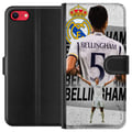 Miniatyrbillede 1 af 3: Kompatibel Tegnebogsetui til Apple iPhone 8 Real Madrid Jude Bellingham med forsvarer i trøje nummer 5 stort klubemblem sort-hvid kontrast atletisk p