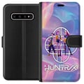 Miniatyrbild 1 av 3: Kompatibelt Plånboksfodral till Samsung Galaxy S10+ Huntrix Neon Trio Kpop Demon Hunter Färgstark futuristisk design med tre kvinnliga hjältar i past