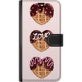 Miniatyrbillede 3 af 3: Kompatibel Tegnebogsetui til Samsung Galaxy S9+ Hjerteformede vafler med chokolade, lyserøde dekorationer og kærlighedstema, sødt dessertinspireret d