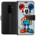 Miniatyrbillede 1 af 3: Kompatibel Tegnebogsetui til Samsung Galaxy S9+ Farverig Mickey-figur futuristisk krom blank Disney popkunst moderne livligt karaktermotiv plakat
