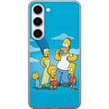 Pikkukuva 1 / 3: Yhteensopiva Puhelinkuori Samsung Galaxy S23 The Simpsons -perhepotretti, jossa ovat Homer, Marge, Bart, Lisa ja Maggie, ikoninen piirrosaihe