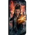 Miniatyrbilde 3 av 3: Kompatibelt Lommeboketui til Motorola Moto G9 Play Fantasyportrett av ung kvinne med lynenergi, mørk bakgrunn, dramatisk actionillustrasjon