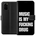 Pikkukuva 1 / 3: Yhteensopiva Lompakkokotelo Samsung Galaxy S20+ Selkeä musta tausta ja vahva valkoinen teksti ilmaisevat intohimoa musiikkiin voimakkaalla, suoraviiv