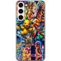 Pikkukuva 1 / 3: Yhteensopiva Puhelinkuori Samsung Galaxy S23+ Pokémon-kuvitus – Pikachu, Eevee ja Charmander värikkäässä designissa