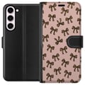 Miniatyrbilde 1 av 3: Kompatibelt Lommeboketui til Samsung Galaxy S23+ Leopardmønstrede sløyfer rosa bakgrunn mote jentete søt retro mønster mote mønster stilig dekor