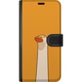 Miniatyrbilde 3 av 3: Kompatibelt Lommeboketui til Apple iPhone 11 Minimalistisk gåseillustrasjon på varm gul bakgrunn – humoristisk dyredesign i moderne og rolig cartoon-