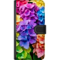 Miniatyrbillede 3 af 3: Kompatibel Tegnebogsetui til Apple iPhone 13 mini Hortensia hortensiablomster farverige blomster regnbue blomstermønster lilla pink blå gul orange ku