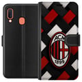 Pikkukuva 1 / 2: Yhteensopiva Lompakkokotelo Samsung Galaxy A20e AC Milan jalkapallo Olivier Giroud punainen musta kudottu seuradesign