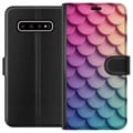 Miniatyrbild 1 av 3: Kompatibelt Plånboksfodral till Samsung Galaxy S10+ Skaligt pastellmönster med mjuka överlappande former i rosa lila och blå toner som skapar harmoni