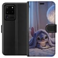 Miniatyrbild 1 av 3: Kompatibelt Plånboksfodral till Samsung Galaxy S20 Ultra Stitch under filt med telefon kvällsmys i blå toner charmig drömlik design för alla som älsk