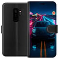 Miniatyrbillede 1 af 3: Kompatibel Tegnebogsetui til Samsung Galaxy S9+ Neon Sportsvogn Racing Drift Hurtig