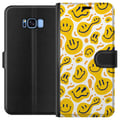 Miniatyrbilde 1 av 3: Kompatibelt Lommeboketui til Samsung Galaxy S8 Lekent smileymønster med gule former i moderne grafisk stil