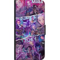 Miniatyrbilde 2 av 2: Kompatibelt Lommeboketui til Samsung Galaxy A03s Valorant jenter plakat Mira Rumi Zoey Riot Games anime gaming agenter neonstil karakter fanart kunst