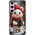 Pikkukuva 1 / 3: Yhteensopiva Puhelinkuori Samsung Galaxy S23 Joulukarhu punainen pipo suloinen karhu pieni kuusi kawaii kodikas talvi metsä juhlava joulu taidejulist