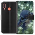 Miniatyrbild 1 av 2: Kompatibelt Plånboksfodral till Samsung Galaxy A20e Disney Stitch kawaii figur med blomma