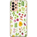 Miniatyrbilde 1 av 3: Kompatibelt Mobildeksel til Samsung Galaxy A23 grønnsaker mønster grønnsaker avokado tomat agurk brokkoli sunn mat plakat kjøkken design retro