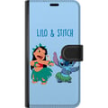Miniatyrbillede 3 af 3: Kompatibel Tegnebogsetui til Samsung Galaxy S9+ Lilo og Stitch, der danser hula i en farverig tropisk illustration