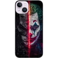 Pikkukuva 1 / 3: Yhteensopiva Puhelinkuori Apple iPhone 14 Batman Joker -juliste DC Comics Gothamin roistot jaetut kasvot Dark Knight -elokuva retrofanitaide sankari