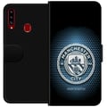 Miniatyrbilde 1 av 2: Kompatibelt Lommeboketui til Samsung Galaxy A20s Manchester City fotball Erling Haaland blå klubdesign illustrasjon