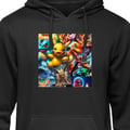 Miniatyrbilde 1 av 3: Hoodie Pokémon illustrasjon – Pikachu, Eevee og Charmander i fargerik design Svart XX-Large