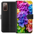 Miniatyrbillede 1 af 3: Kompatibel Tegnebogsetui til Samsung Galaxy S20 FE Hortensia hortensiablomster farverige blomster regnbue blomstermønster lilla pink blå gul orange k