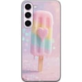 Pikkukuva 1 / 3: Yhteensopiva Puhelinkuori Samsung Galaxy S23+ Sydämellä koristeltu pastellijäätelö, sulavien värien ja glitterin söpö design kesään ja karkkityyliin
