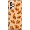 Miniatyrbilde 1 av 3: Kompatibelt Mobildeksel til Samsung Galaxy A53 5G Croissantmønster med gyllenbrune franske bakverk beige bakgrunn kaféinspirert illustrasjon i elegan