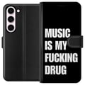 Pikkukuva 1 / 3: Yhteensopiva Lompakkokotelo Samsung Galaxy S23 Selkeä musta tausta ja vahva valkoinen teksti ilmaisevat intohimoa musiikkiin voimakkaalla, suoraviiva