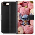 Miniatyrbilde 1 av 3: Kompatibelt Lommeboketui til Apple iPhone 8 Plus Stitch i fluffy rosa epler med liten teddybjørn i sjarmerende kawaii-estetikk