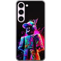Pikkukuva 1 / 3: Yhteensopiva Puhelinkuori Samsung Galaxy S23 Roblox Neon Player Värikäs Roblox-hahmo neonväreissä mustaa taustaa vasten modernissa pelityylissä