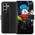 Miniatyrbilde 1 av 3: Kompatibelt Lommeboketui til Samsung Galaxy S23 Ultra Kalle Anka Graffiti Disney Design Roligt Barn Motiv