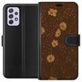 Miniatyrbillede 1 af 3: Kompatibel Tegnebogsetui til Samsung Galaxy A52s 5G Retro blomstermønster brun baggrund blomster vintage 70’er-stil boheme tapetdesign tryk