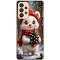 Pikkukuva 1 / 3: Yhteensopiva Puhelinkuori Samsung Galaxy A33 5G Joulukarhu punainen pipo suloinen karhu pieni kuusi kawaii kodikas talvi metsä juhlava joulu taidejul